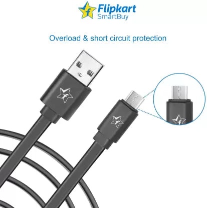 Flipkart SmartBuy Micro USB Cable 2.4 A 1 m AMRPB1M01 (Compatible with Mobile, Power Bank, Tablet, Laptop, Black, One Cable) Flipkart SmartBuy Micro USB Cable 2.4 A 1 m AMRPB1M01 (Compatible with Mobile, Power Bank, Tablet, Laptop, Black, One Cable)